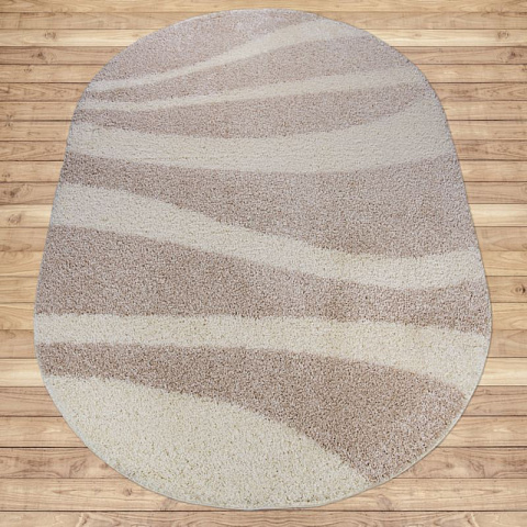 Российский овальный кремовый ковер лонж 41206